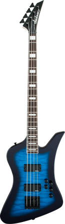 Basse électrique Jackson Guitars série JS Kelly Bird JS3Q (Bleu transparent dégradé)