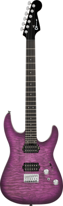 Charvel Guitars PRO-MOD PLUS DINKY DK24 HH HT E QM Electric Guitar (Violet Radiance)