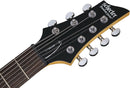 Guitare électrique gauchère 7 cordes Schecter C-7 DELUXE (Satin Black)