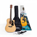 Pack de démarrage rapide pour guitare acoustique Washburn AD5CEPACK-A Apprentice (Naturel brillant)