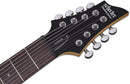 Guitare électrique 8 cordes pour gaucher Schecter C-8 DELUXE (Satin Black)
