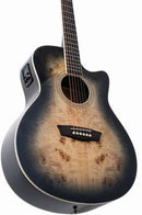 Washburn DFBACEB Deep Forest Series Acoustic Electric Guitar (Black Fade Gloss)