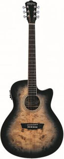 Washburn DFBACEB Deep Forest Series Acoustic Electric Guitar (Black Fade Gloss)