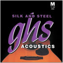 Cordes de guitare acoustique Ghs 350 Silk And Steel en cuivre argenté (tirant moyen) - .011 - .048