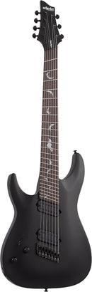 Guitare électrique 7 cordes pour gaucher multi-diapason Schecter DAMIEN-7 (Satin Black)
