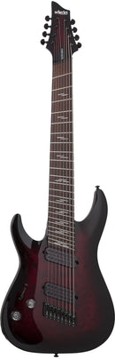 Schecter OMEN ELITE-8 MS 8-String Left-Handed Electric Guitar (Black Cherry Burst)
