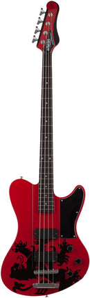 Schecter SIMON GALLUP ULTRA BASS Electric Bass (Red And Black)
