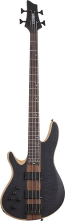 Guitare basse électrique pour gaucher Schecter CHARLES BERTHOUD CB-4 (See Thru Black Satin)