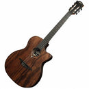 Lag Guitars SAUVAGE-N-ASCE RH Auditorium Guitare acoustique-électrique classique à pan coupé fin en nylon (satin à pores ouverts)