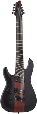 Guitare électrique pour gaucher 8 cordes Schecter C-8 MULTISCALE ROB SCALLON (Satin Dark Roast)