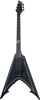 Schecter RAVENDARK V FR Abbath Signature Electric Guitar (Gloss Black With Silver Pinstripes)