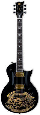 ESP LWAWARBIRDBLKG Will Adler Signature Electric Guitar (Black with Gold Warbird Graphic)