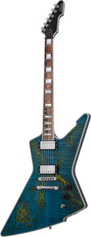 Guitare électrique Schecter E-1 ELECTRO-RESIN SPECIAL EDITION (Transparent Blue)
