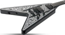 Guitare électrique Schecter V-1 PRZYM PALLADIUM (Gloss Black With White Highlights)