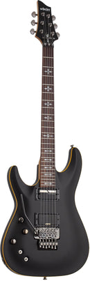Guitare électrique pour gaucher Schecter DEMON-6 FR avec sélecteurs Sustainiac (Aged Black Satin)