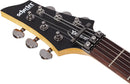 Guitare électrique pour gaucher Schecter DEMON-6 FR avec sélecteurs Sustainiac (Aged Black Satin)