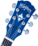 Washburn EA15TBL Festival Series Acoustic Electric Guitar (Flame Transparent Blue)