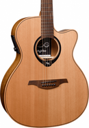 Lag Guitars HV10ACE RH HyVibe 10 Auditorium Cutaway Guitare électro-acoustique (Satin naturel)