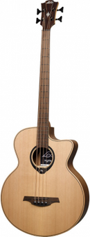 Basse électro-acoustique Lag Guitars HV10BCE RH HyVibe 10 Cutaway (Satin naturel)