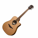 Guitare électro-acoustique Lag Guitars HV10DCE RH HyVibe 10 Dreadnought à pan coupé (finition satinée naturelle)