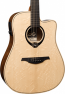 Guitare électro-acoustique Lag Guitars HV30DCE RH HyVibe 30 Dreadnought à pan coupé (Naturel brillant)
