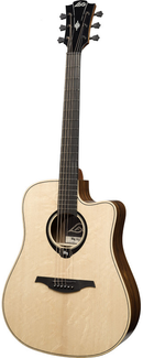 Guitare électro-acoustique Lag Guitars HV30DCE RH HyVibe 30 Dreadnought à pan coupé (Naturel brillant)