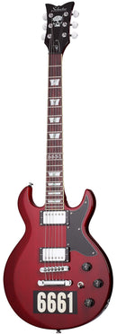 Guitare électrique Schecter ZACKY VENGEANCE CUSTOM REISSUE (See Thru Cherry with 6661 Graphic)