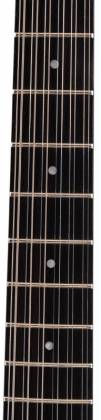 Guitare électrique 12 cordes Washburn H12TB Hawk Series inspirée des années 70 (Trans Black)