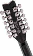 Guitare électrique 12 cordes Washburn H12TB Hawk Series inspirée des années 70 (Trans Black)