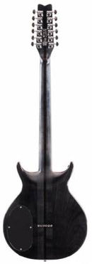 Guitare électrique 12 cordes Washburn H12TB Hawk Series inspirée des années 70 (Trans Black)
