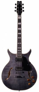 Guitare électrique semi-hollow Washburn SH35TB Wing Series (Trans Black)