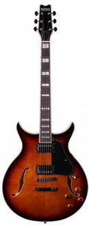 Guitare électrique semi-hollow Washburn SH35TS Wing Series (Tobacco Burst)