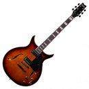Guitare électrique semi-hollow Washburn SH35TS Wing Series (Tobacco Burst)
