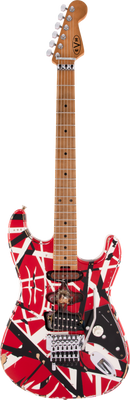 EVH STRIPED SERIES FRANKENSTEIN FRANKIE Electric Guitar (Red With Black Stripes)