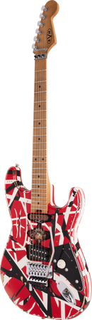 EVH STRIPED SERIES FRANKENSTEIN FRANKIE Electric Guitar (Red With Black Stripes)