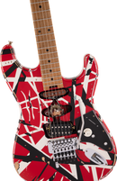 EVH STRIPED SERIES FRANKENSTEIN FRANKIE Electric Guitar (Red With Black Stripes)