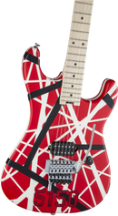 EVH STRIPED SERIES 5150 Electric Guitar (Red With Black And White Stripes)