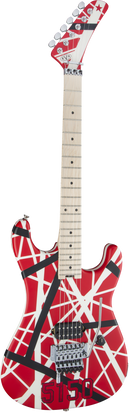 EVH STRIPED SERIES 5150 Electric Guitar (Red With Black And White Stripes)
