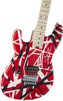 EVH STRIPED SERIES Left-Handed Electric Guitar (Red, Black And White Stripes)