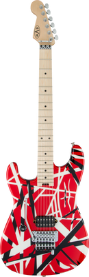 EVH STRIPED SERIES Left-Handed Electric Guitar (Red, Black And White Stripes)