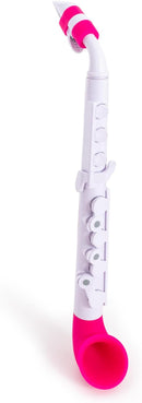 Nuvo N520JWPK jSax Saxophone de démarrage incurvé en plastique V2 (blanc/rose)