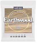 Cordes de guitare acoustique Ernie Ball 2350EB Earthwood Bell Bronze Extra Light 10-50