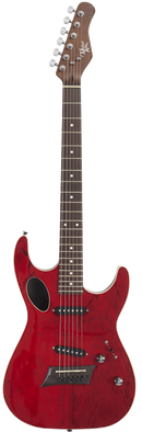Michael Kelly MK60HTRMRC HYBRID 60 PORT GUITARE ÉLECTRIQUE ÉLECTRIQUE (rouge transparent) (démo)