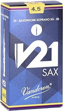 Vandoren SR8045 V21 Soprano Saxophone Reeds Strength - 4.5 (Box of 10)
