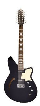 Reverend AIRWAVE 12 String Semi Hollow-Body Electric Guitar (Midnight Black)