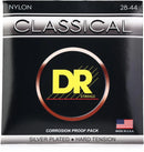 Cordes de guitare classique DR Handmade Strings CN-H (nylon plaqué argent) - .028-.044, tension forte