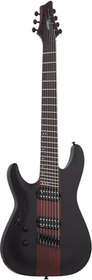 Guitare électrique pour gaucher à 7 cordes Schecter C-7 MULTISCALE ROB SCALLON (Satin Dark Roast)