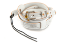Sangle de guitare en cuir repoussé VINTAGE Gretsch Guitars (Blanc)