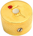 Bouton de remplacement Gretsch Guitars avec logo G Arrow et strass (Doré) - Lot de 4