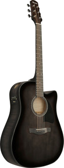 Guitare acoustique Ibanez AAD77CETKS Advanced Acoustic Series (Noir transparent sunburst brillant)